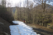 Bajando por la pista.