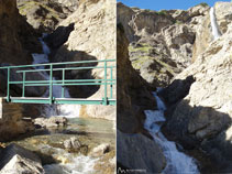 Vistas del puente y del segundo nivel de la cascada del Cinca.