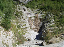 Barranco de la Vispeta, que más arriba recibe el nombre de barranco de Montaspro.