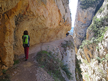 Salimos del túnel y continuamos el recorrido por el desfiladero.