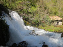 Salto de agua del Bastareny visto desde su orilla.