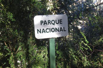 El camino entra en el interior de los límites del Parque Nacional.