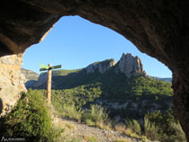 Saliendo de la cueva de la Serpent.