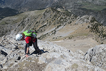 Llegando a la cima Norte del Pedraforca.