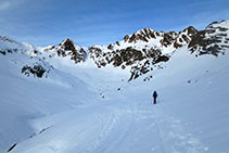 Pleta de Gavàs, ambiente de alta montaña invernal.