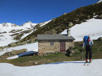 Llegando a la cabaña de la Besina.