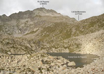 Lago de Peguera, collado de Monestero y pico de Peguera.