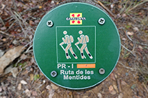 Indicador de la "Ruta de les Mentides".