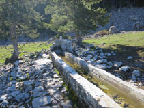 Pequeña fuente en el área de picnic de Els Orris.