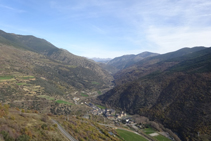 Vistas de Rialp y del Noguera Pallaresa desde Sant Josep.